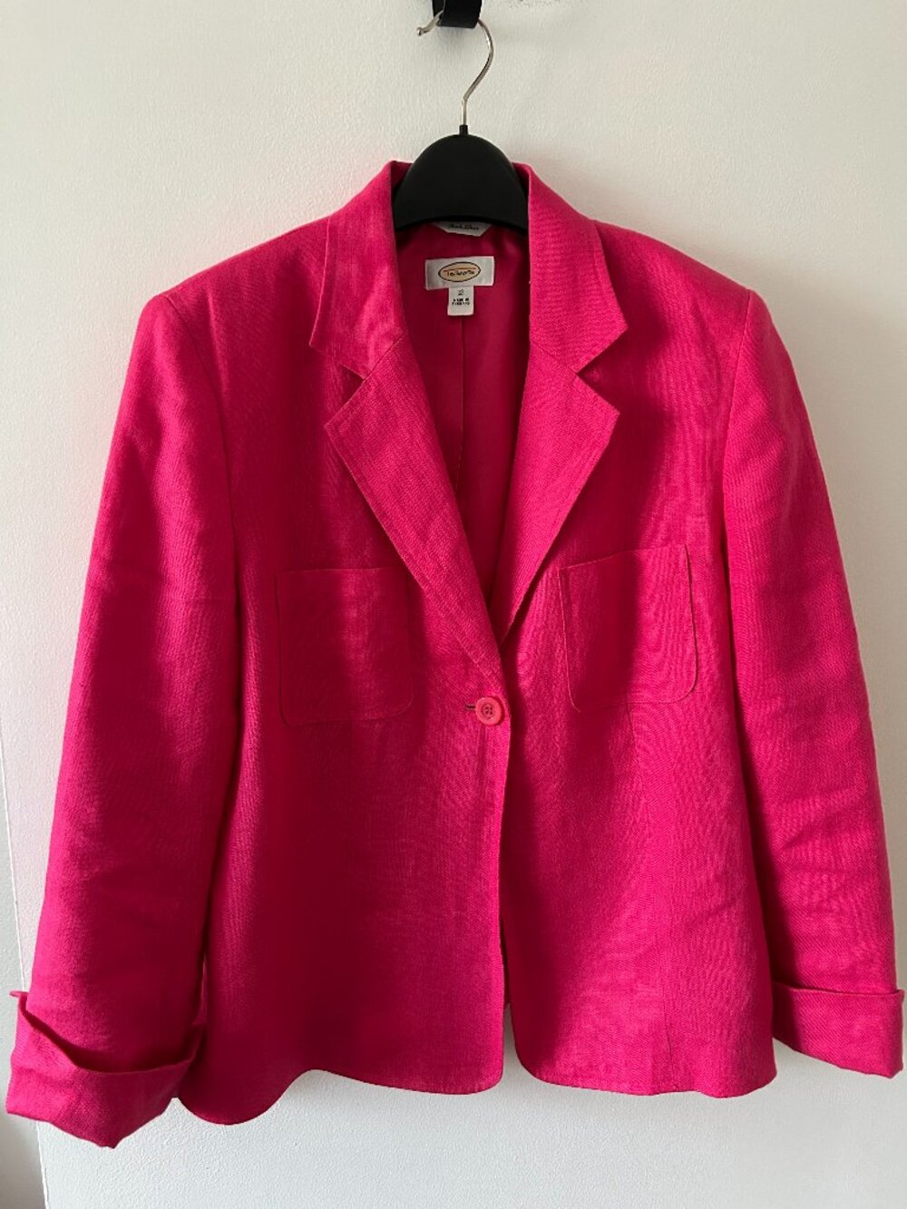 Talbots Irish Linen Blazer in Bright Pink - Size 12